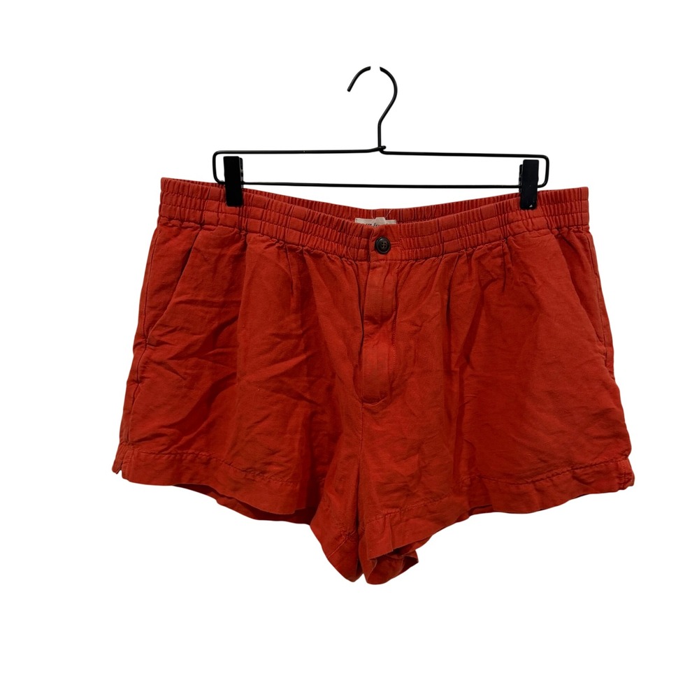 Madewell Linen Blend Pull-On Shorts Orange Red‎ XL NA158 SU21